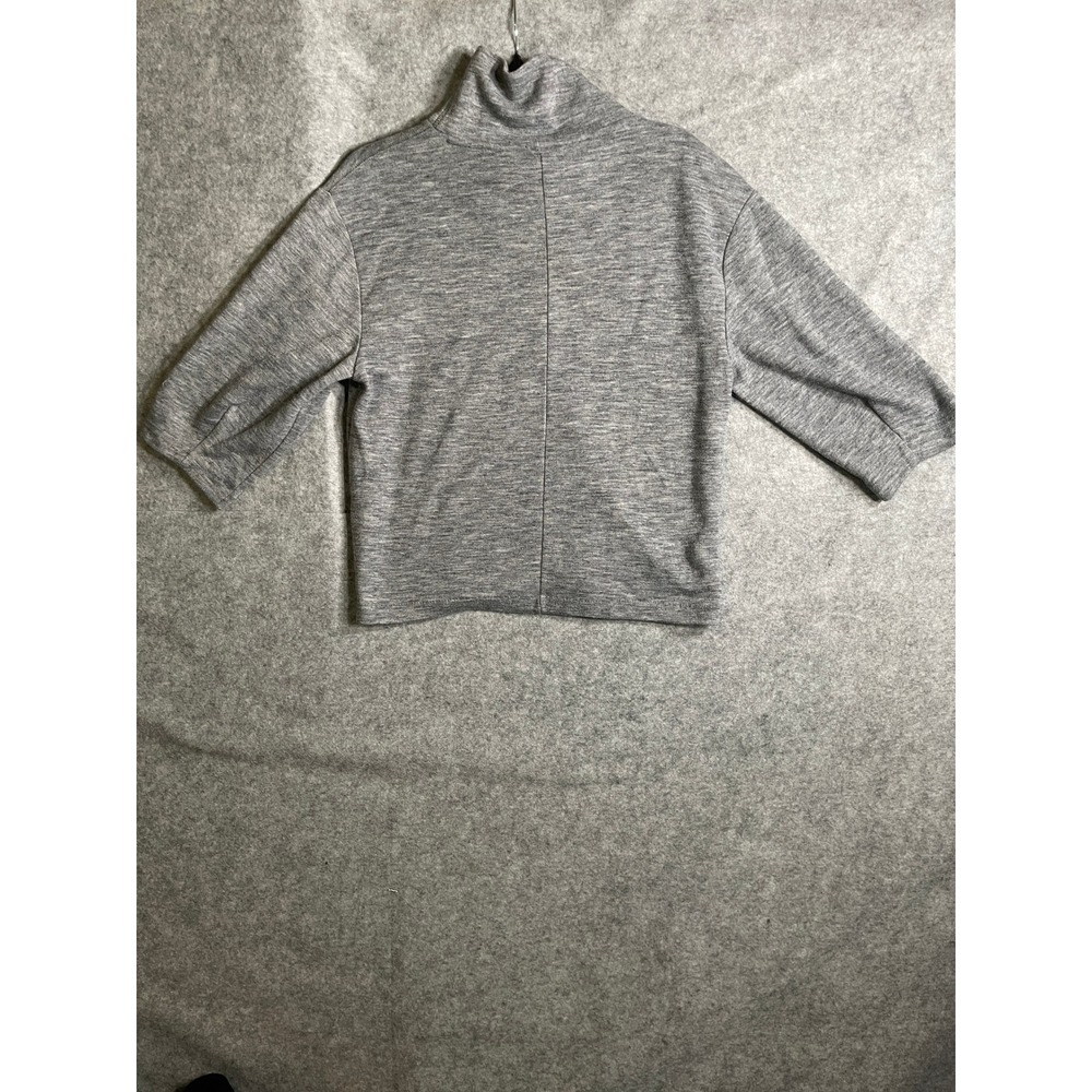 Banana Republic Womens Mock Neck 3/4 Sleeve Heathered Grey Knit Top Small - Picture 2 of 10